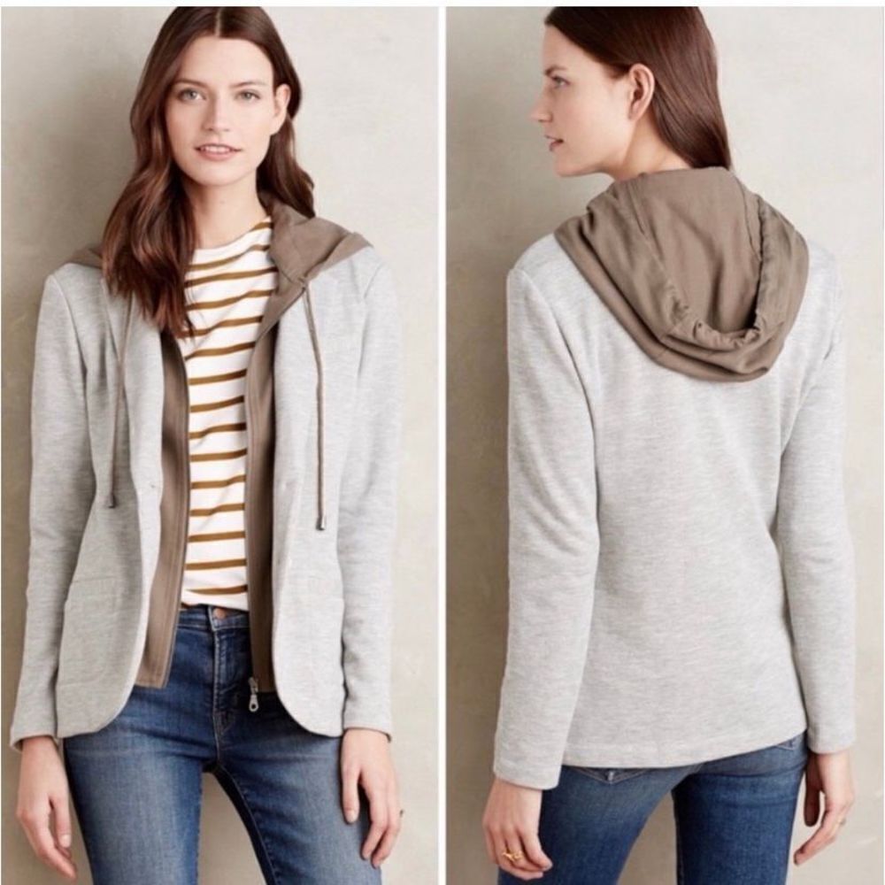 Elevenses Anthropologie Dickie XS hooded jersey jacket